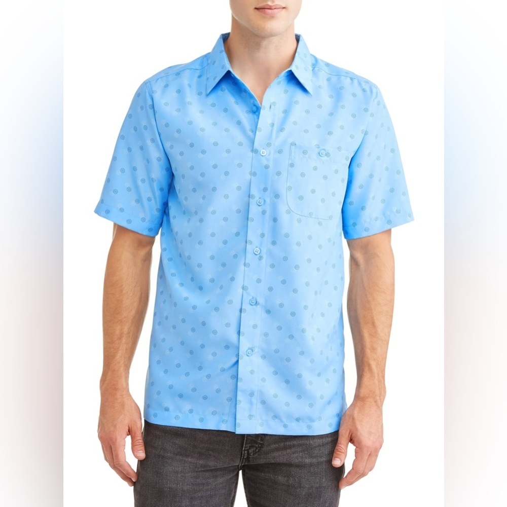 George Mens Short Sleeve Microfiber Shirt, Size Large 42-44 NWOT - Picture 11 of 13